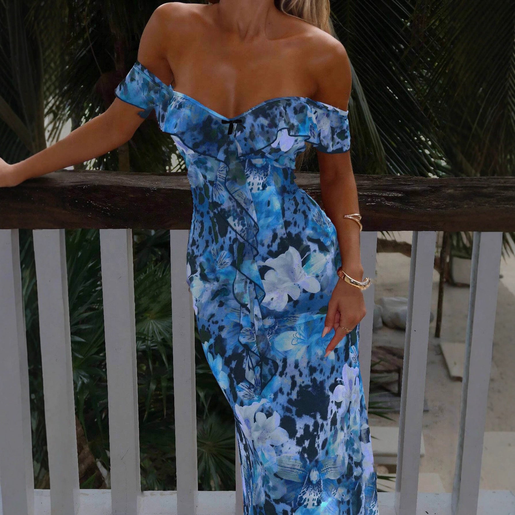 Mid-waist Fashionable Printed Dress For Women - Image 3