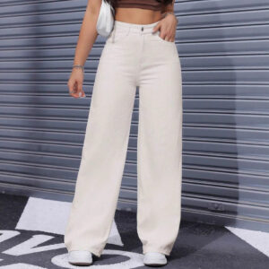 Solid-color High-waisted Chic Casual Pants