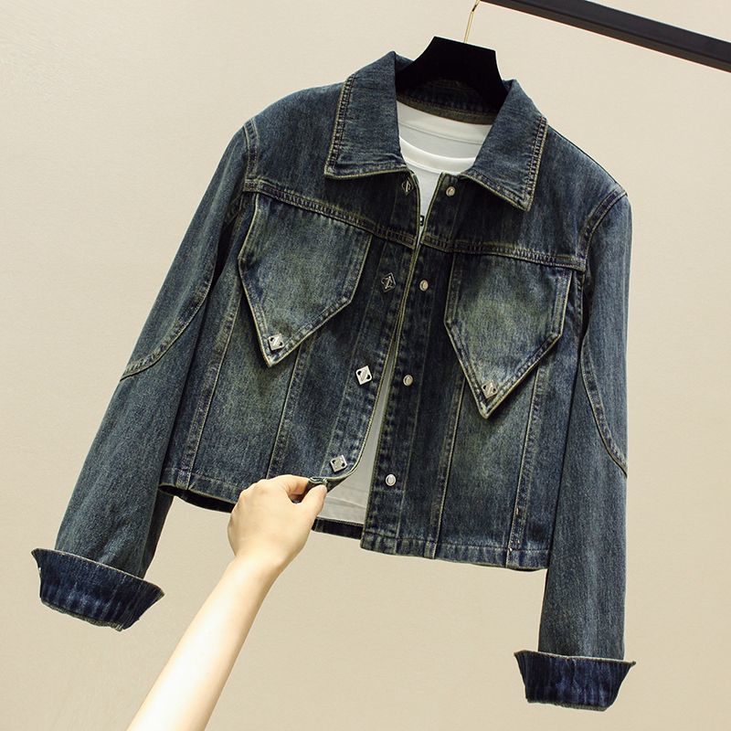 Small Fragrance Denim Jacket For Petite Women, Korean Style Outerwear - Image 8
